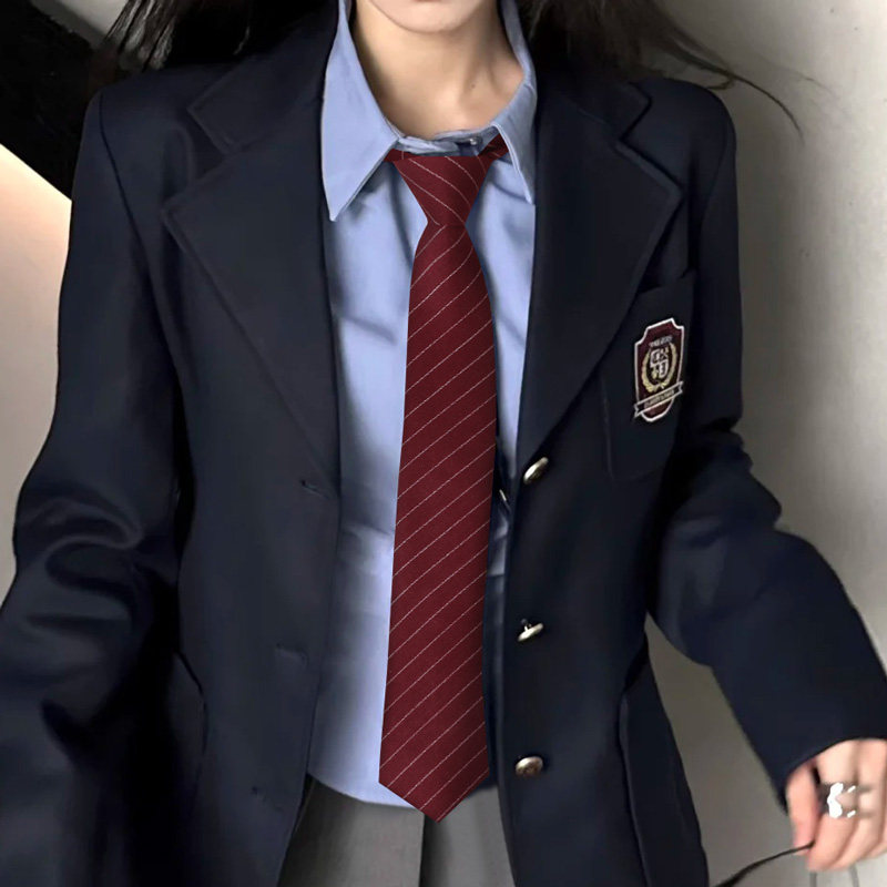 灰色条纹日系学院风手打领带女款制服衬衫黑色条纹配饰学生领带男,淘宝优惠券,粉丝福利购,淘宝优惠卷