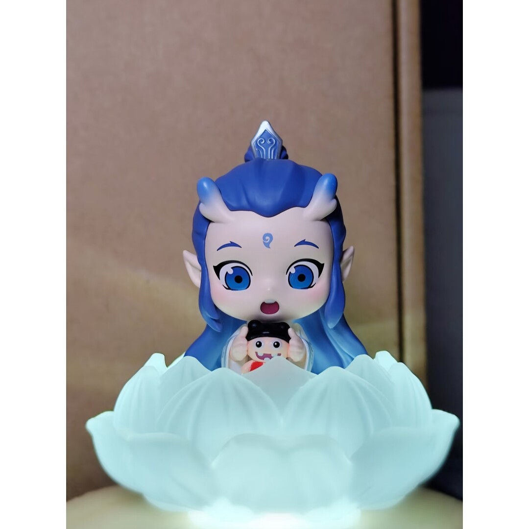 泡泡玛特敖丙哪吒之魔童闹海天生羁绊系列盲盒莲花底座收纳展示盒