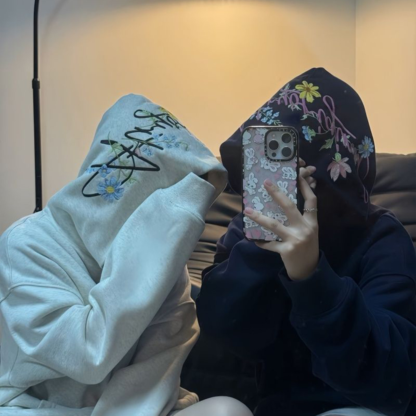 美式复古花卉刺绣连帽卫衣女大童秋冬新款初中高中学生情侣外套潮,淘宝优惠券,粉丝福利购,淘宝优惠卷