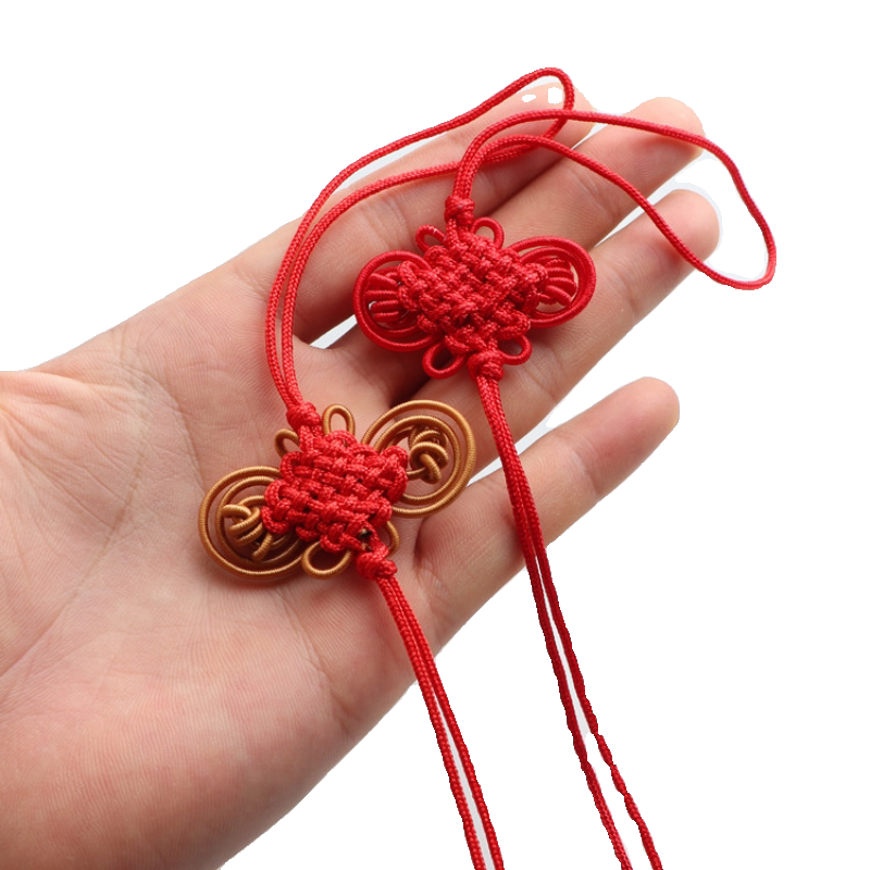 Chinese knot small bookmark lucky bag Chinese knot mini hand-knitted bow mobile phone seal pendant knot red color edge