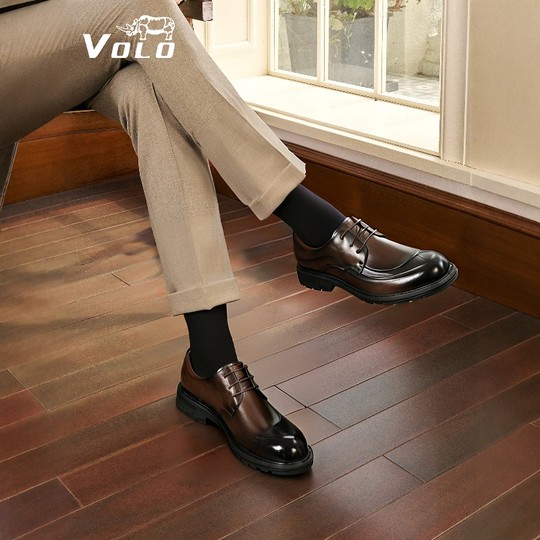 Wow ~ Chen Muchis gleicher Stil! VOLO Nashorn-Freizeitlederschuhe