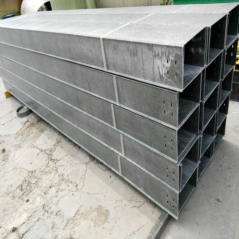 玻璃钢电缆桥架防火绝缘定制大跨距防腐聚氨酯灰色线槽管箱SMC - 图1