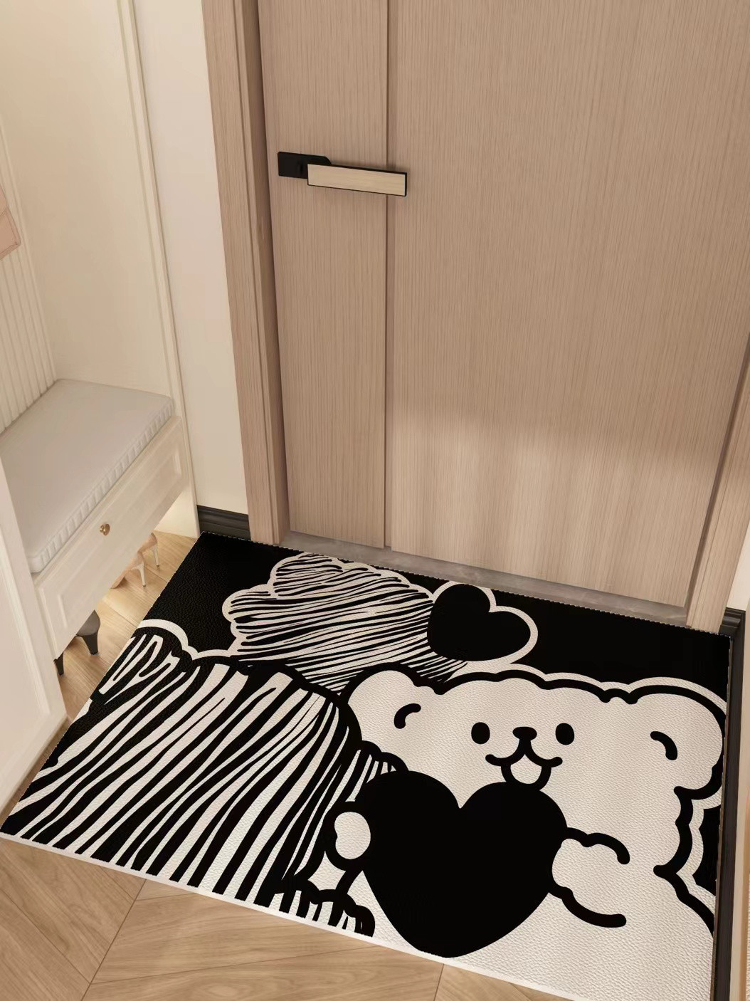 丝圈线条小狗入户门地垫卡通大门口防滑垫子玄关进门垫耐脏脚垫子,淘宝优惠券,粉丝福利购,淘宝优惠卷