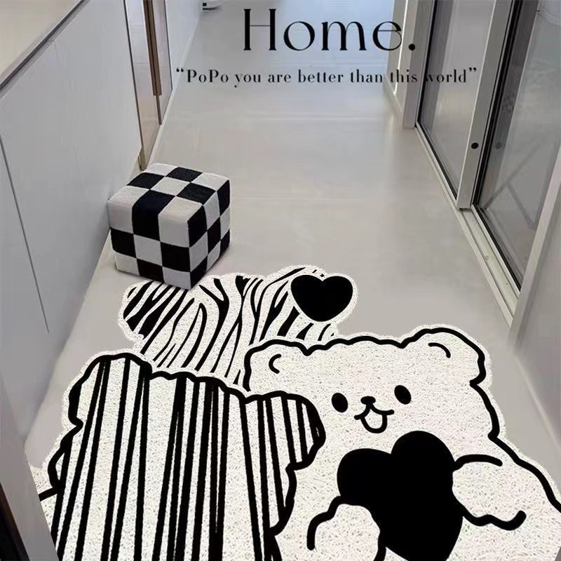 丝圈线条小狗入户门地垫卡通大门口防滑垫子玄关进门垫耐脏脚垫子,淘宝优惠券,粉丝福利购,淘宝优惠卷