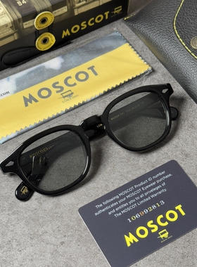 MOSCOT太阳眼镜男女LEMTOSH偏光防紫外线浅灰色镜片复古板材 墨镜