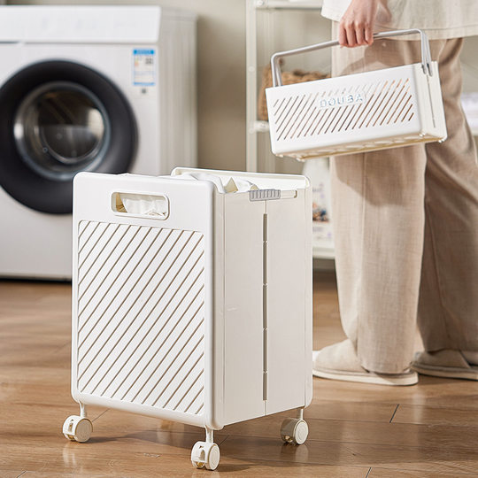 Foldable and removable dirty laundry basket