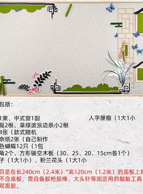 晨之美新中式兰花走廊文化墙贴