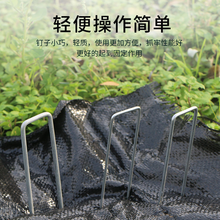 草皮园艺防草布防风地地插膜网维地布钉钢丝固定器地钉镀锌U型三 - 图0