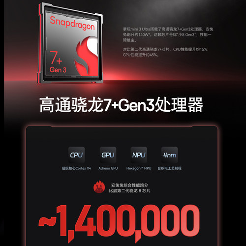 酷比魔方掌玩mini 3 Ultra平板电脑 高通骁龙7+Gen3处理器 144Hz高刷 2.5K便携iplay70 mini ultra安卓PAD - 图0