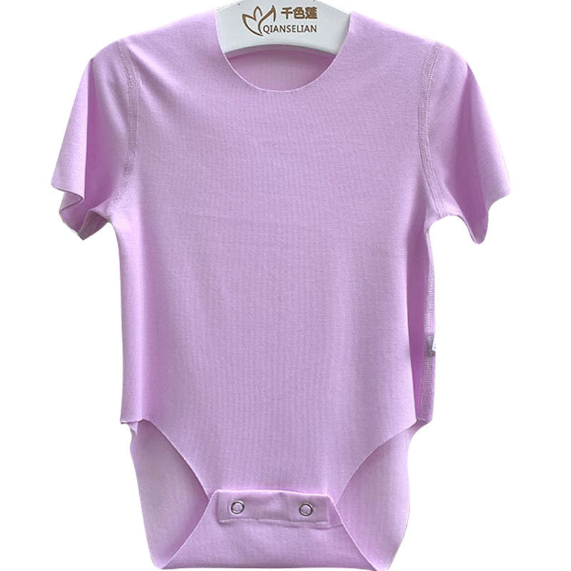 婴儿夏季无骨短袖三角包屁衣莫代尔棉随心裁爬服男女宝宝连体哈衣,淘宝优惠券,粉丝福利购,淘宝优惠卷