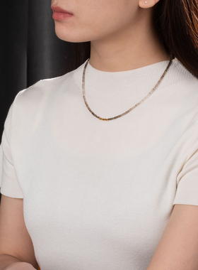 天然黄水晶方糖水晶锁骨链