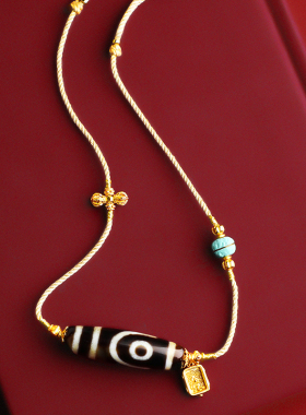 热门网红同款手工编织天珠项链