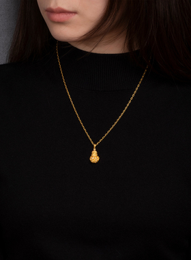 千手观音属鼠本命佛吊坠十二生肖八大守护神项链黄金色挂饰