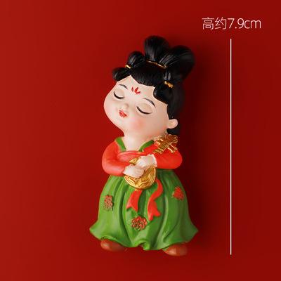 洛阳西安旅游文创纪念品创意3D立体唐朝侍女冰箱贴可爱中国风