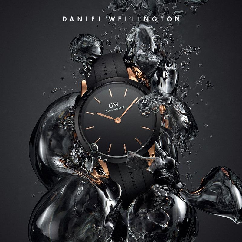 丹尼尔惠灵顿小黑胶dw酷黑橡胶男表 DanielWellington海外欧美腕表