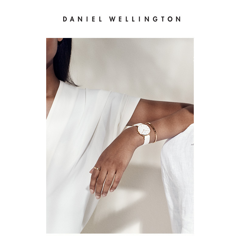 Danielwellington 新品丹尼尔惠灵顿 dw手表28mm白色织纹女表