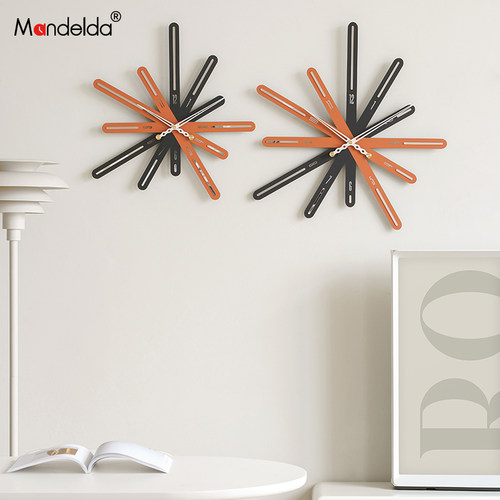 满得达现代轻奢艺术钟表客厅家用简约创意挂钟餐厅墙面高档时钟 - 图2