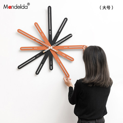 满得达现代轻奢艺术钟表客厅家用简约创意挂钟餐厅墙面高档时钟 - 图0