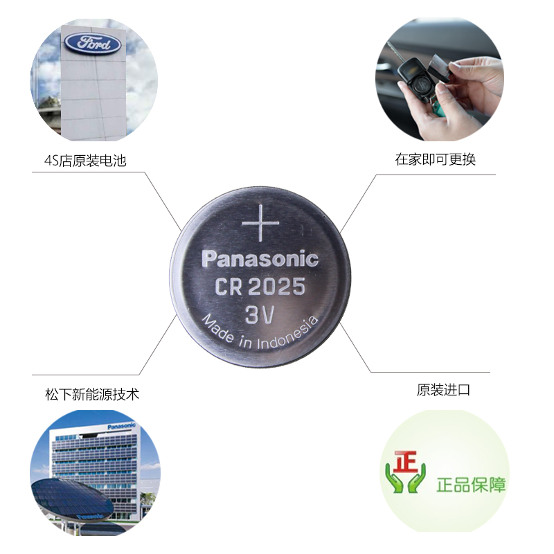 福特新蒙迪欧金牛座福睿斯锐界翼虎博致胜汽车钥匙遥控器原装电池 - 图0