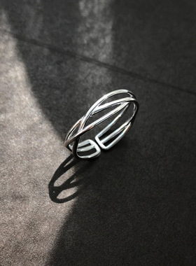 高级交叉开口戒指女简约