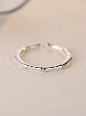 小众轻奢竹节开口可调女士戒指