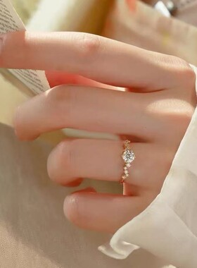 闪耀锆石戒指女小众设计