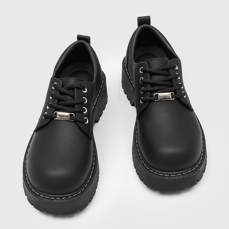 德比鞋男士秋冬季厚底增高圆头皮鞋cleanfit时尚黑色大头鞋子男款,淘宝优惠券,粉丝福利购,淘宝优惠卷