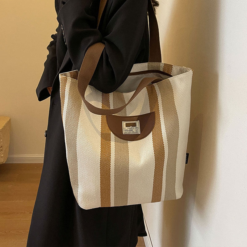 通勤包女大容量包包2025新款时尚手提袋百搭单肩包帆布休闲托特包,淘宝优惠券,粉丝福利购,淘宝优惠卷