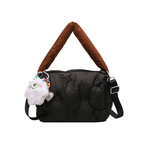 褶皱云朵包小包包女2025新款枕头斜挎包百搭手拎包通勤羽绒棉服包 - 图3