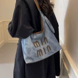 Джинсовая сумка подмышку, сумка через плечо, модная вместительная и большая универсальная сумка на одно плечо, городской стиль, Южная Корея