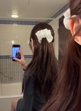 Bellar法式甜美少女蕾丝波点发圈