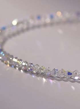 水晶手链爆闪极细透明水晶手串