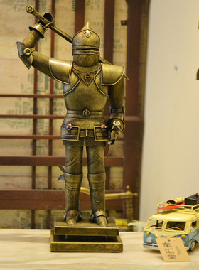 欧式风铁艺武士模型复古装饰品