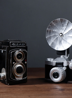 复古老式仿真照相机模型怀旧拍摄影道具橱窗酒柜书柜直播装饰摆件