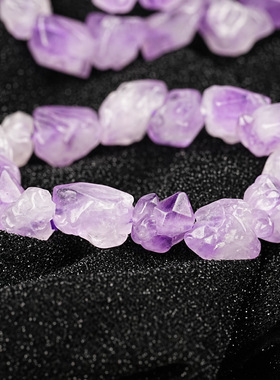 新款式天然紫水晶原矿原石杂形手链时尚浪漫手链实物实拍直批