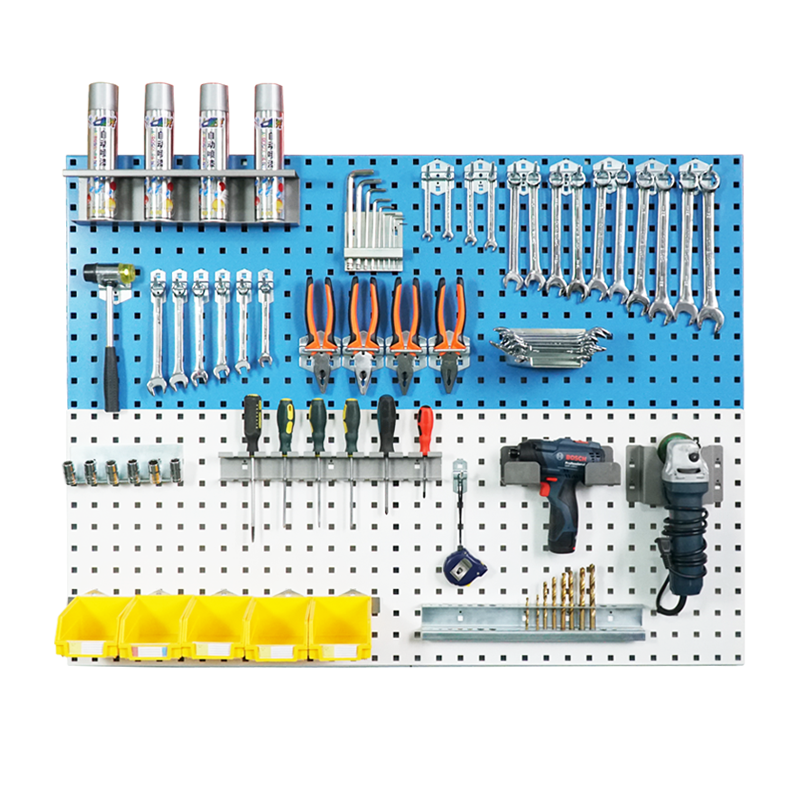 五金工具挂板定制收纳架工具墙万能方孔挂钩壁挂金属洞洞板置物架-图3