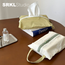 SRKLstudio wash face towels cashier bag anti-splash water paper towels Versatile Travel Containing Zipped Zipper Bag