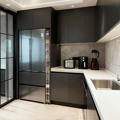 10/12/15CM厨房夹缝收纳柜抽屉式冰箱边超窄储物柜橱柜缝隙置物架 - 图1