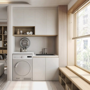 欧派全屋定制衣柜餐边柜阳台空间改造装修阳台柜定制洗衣机柜一体