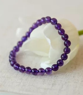 天然紫水晶手链女小众闺蜜礼物