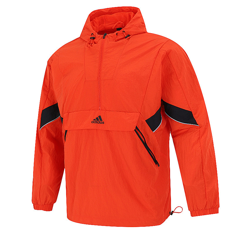 Adidas阿迪达斯男子2021秋连帽半拉链运动夹克休闲套头外套H40214,淘宝优惠券,粉丝福利购,淘宝优惠卷