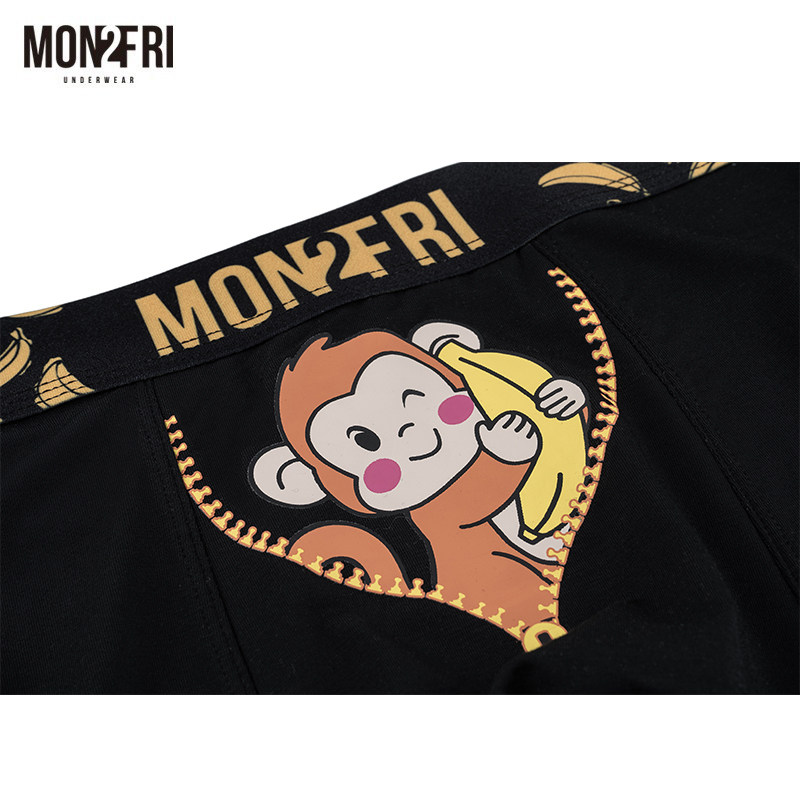 mon2fri男士内裤莫代尔小猴抱蕉可爱趣味潮情人节内裤送男友礼物