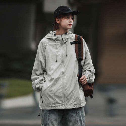 嘿马七作现货男薄款50+紫外线防护连帽皮肤衣防晒服夏季外套 - 图0