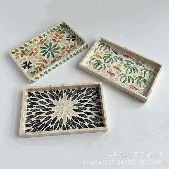 Natural shell tray light luxury fruit tray tea tray storage tray