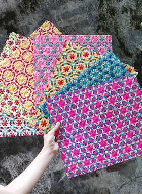 彩色竹编片方形灯笼挂画垫子DIY