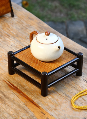 筇竹制小茶桌茶盘复古茶具收纳架