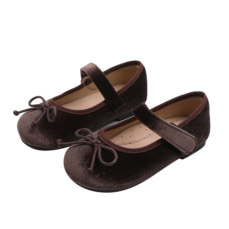 韩版童鞋2025春秋季金丝绒女童公主鞋浅口洋气中小女孩单鞋儿童鞋 - 图3