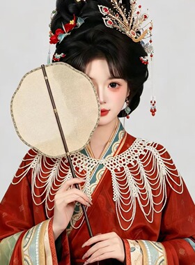 中国风汉服珍珠云肩流苏披肩外搭
