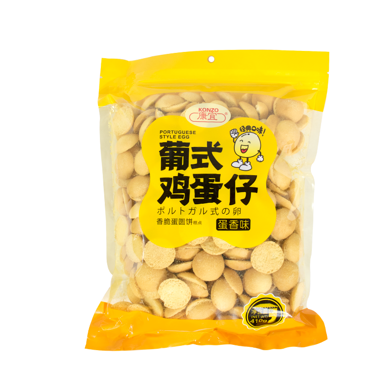 康宜葡式鸡蛋仔香脆蛋圆饼糕点儿童饼干410g蛋卷果子杏元饼蛋蛋果,淘宝优惠券,粉丝福利购,淘宝优惠卷