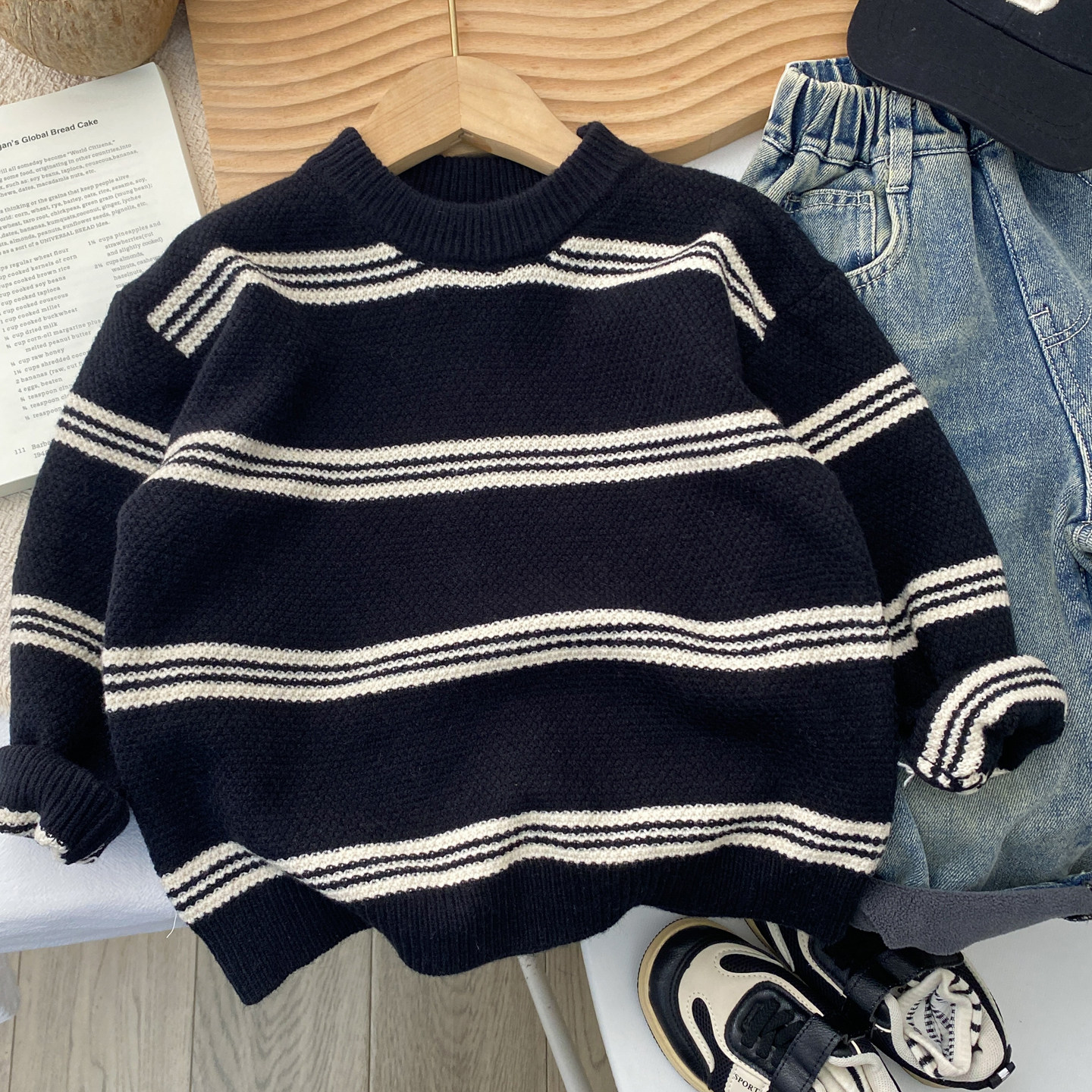 男童毛衣2025新款秋冬小男孩打底衫黑色针织上衣韩版圆领帅气洋气,淘宝优惠券,粉丝福利购,淘宝优惠卷